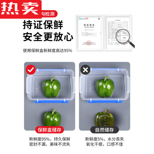 拓进德国进口品质级收纳盒商用保鲜盒冰箱专用塑料密封盒厨房冷藏透明 15密封款【9902】 45.5*32*14.5c