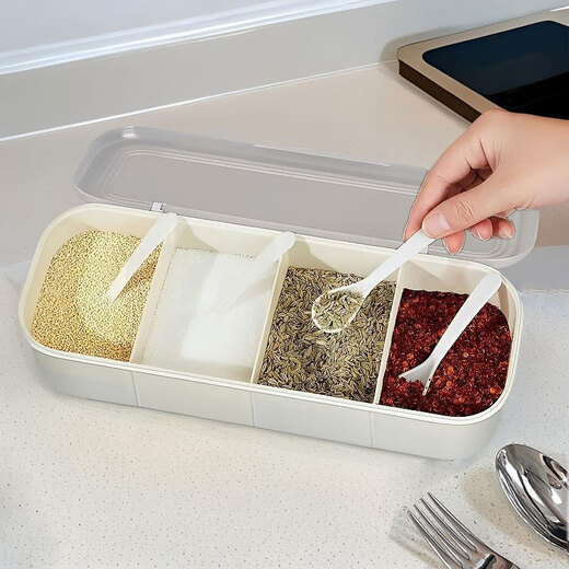 Ye Yu kitchen seasoning box all-in-one set multi-compartment seasoning jar household large-capacity salt jar MSG condiment storage box main picture