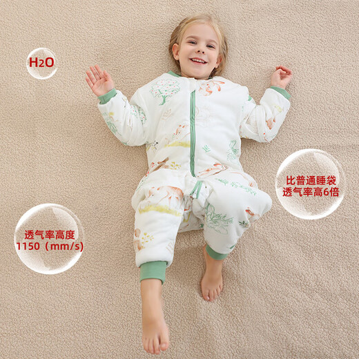Baby Sleeping Bag Autumn and Winter Pure Cotton Thickened Baby Pajamas Constant Temperature Split Leg Sleeping Bag Children's Anti-Kick Quilt Dragon and Phoenix Chengxiang Split Leg Winter Thick Cotton 0-15 C Temperature Visible M Code Height 65-85CM Recommended Age 9 Months-2 Years
