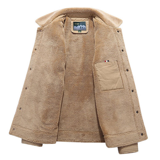 North Wolf Shield Winter Men's Cotton Clothes Plus Velvet Cotton Casual Thick Warm Jackets 3166 Army Green M (Suitable for 110 Jin Jin equals 0.5 kg -125 Jin Jin equals 0.5 kg)