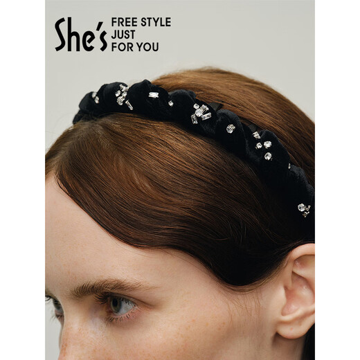 She s Akiko Barbie Overture Light Luxurious Elegant Velvet Toothed Headband Pressed Hair Headband Headband Hair Accessory Birthday Gift for Women Ink Velvet G0