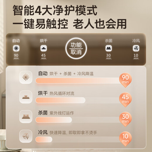 Bear Multifunctional Disinfection Cabinet Home Desktop Kitchen Tableware Knife Rest Baby Bottle Large Capacity UV Drying Cleaning Cabinet ZTD55-C30B3 National Subsidy