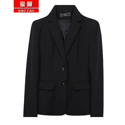 Haoyao professional suit suit jacket formal wear for women autumn and winter large size fat mm college student interview business commuting small suit black suit + pants + shirt 3XL size (weight 130-140)