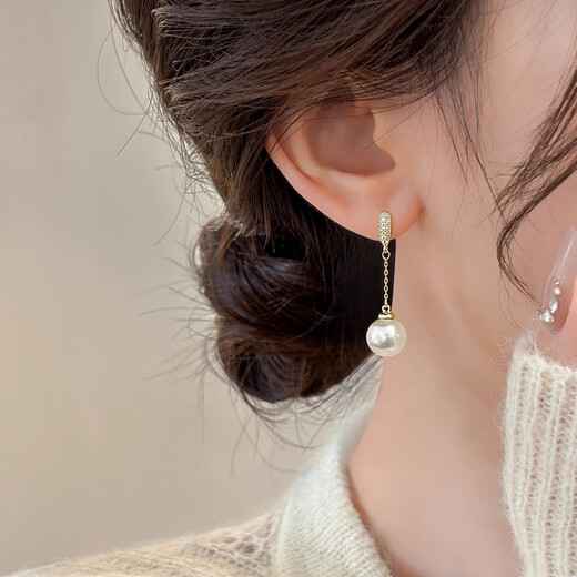 Mansheng long tassel artificial pearl earrings for women 2025 new high-end earrings earrings slimming face earrings gift long tassel earrings
