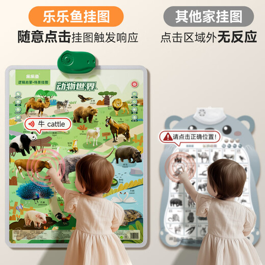 
Leleyu (leleyu) Understands the Animal World Audio Early Education Poster Baby Children's Cognitive Voice Wall Sticker Reader Learn Leleyu [1 photo] English letter 2 (Chinese and English bilingual + logic