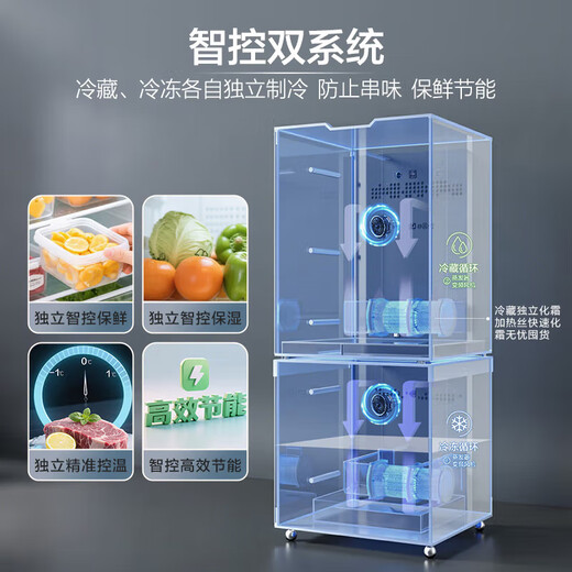 Haier Xiaohonghua 2.0 550L French-style multi-door dual-system dual-cycle household refrigerator first-class energy efficiency 2025 new model BCD-550WGHFDC9GYU1 national subsidy
