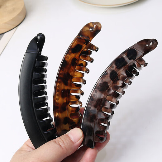 Banana clip back of head clip hair clip vertical clip twist clip hair accessories special hair clip for women high ponytail large amber leopard print 1 piece