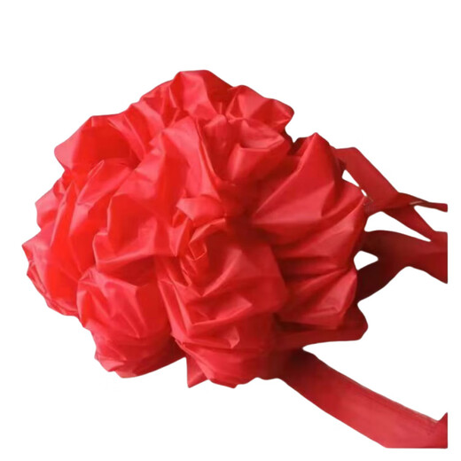 Big red flower hand-tied flower tombstone flower red cloth silk cloth Qingming tomb sweeping tomb encrypted multi-layer latte art seven layers of big red flower with a diameter of 60 cm
