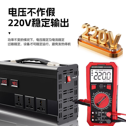 Enboxheng inverter modified sine wave 12V24V48V60V72V to 220V universal high-power stall battery tricycle 60-72V to 220V sine wave 6500W multi-functional battery power converter丨intelligent cooling