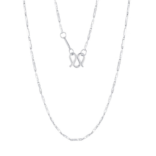 Chow Dasheng platinum necklace, ingot chain, clavicle chain, plain chain, fashionable and versatile PT950 for girlfriend, birthday gift for wife, ingot chain, about 4.5g