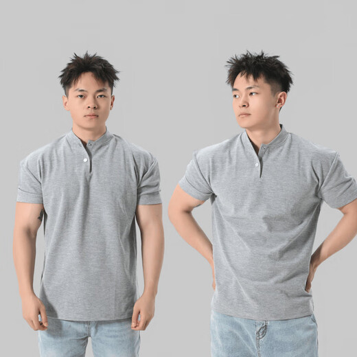 Jiaoxiafan American lapel quick-drying sports POLO shirt for men with cuffs muscle fitness short-sleeved T-shirt running training top summer white Henry collar 3XL recommended weight 200-220Jin Jin is equal to 0.5 kg