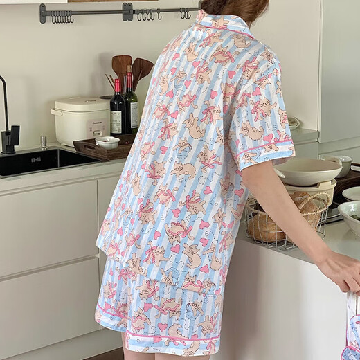 [Set de tres piezas caliente] Pajamas para el dormitorio de pijamas de dibujos animados de estilo femenino puede usar traje de ropa para el hogar set de otoño WZL1477 [conjunto de tres piezas de alta calidad] 2XL [sugerido 135-145Jin [Jin iguala 0.5 kg]]