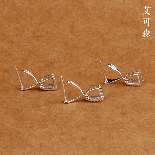 Fat Donglai same style platinum buckle 925 silver inlaid with rhinestone pin buckle platinum plated buckle pendant necklace buckle clip emerald 925 silver platinum plated/piece