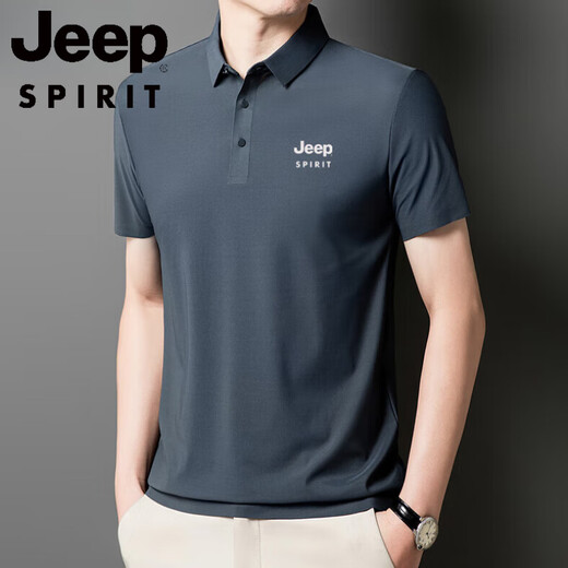 
JEEP SPIRIT2025 new POLO shirt for men ice silk short-sleeved T-shirt summer lapel anti-wrinkle business casual middle-aged and elderly half-sleeved Jeep12358 ice silk POLO shirt/mixing 3XL [160-180Jin [Jin equals 0.5 kg]]