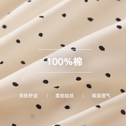 Enhennbaby baby polka dot butterfly collar top 2025 spring and summer new girls' shirt baby cotton shirt light apricot 80 cm