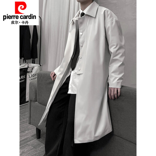 Pierre Cardin 2025 Windjacke im neuen Stil für Herren, Frühling und Herbst, hübscher britischer Yuppie-Mantel, neues Produkt, dunkelgrauer Windjacke, mittellanger Mantel M 90-110Jin Jin entspricht 0,5 kg