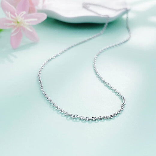 China Gold (CHINA GOLD) platinum necklace pt950 platinum O-shaped chain plain chain for men and women new birthday Qixi Festival gift for girlfriend and wife, about 6.4g