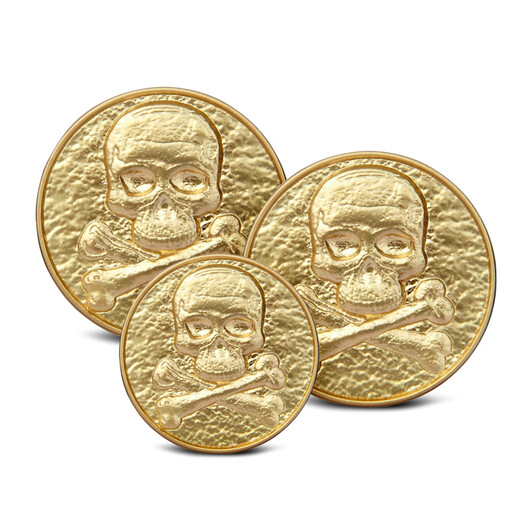 GIEVES CHARLES24K gold-plated embossed gold buttons, men's suit coat gold-plated buttons, two skulls (suit placket)