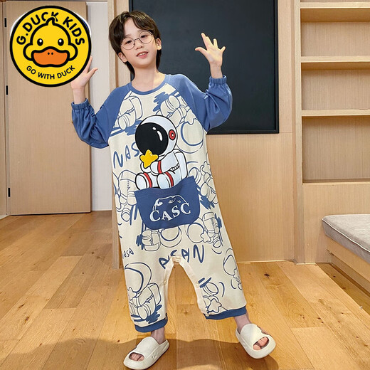 G.DUCKKIDS children's one-piece pajamas for boys spring and autumn pure cotton long-sleeved anti-kick quilt thin boys teenagers autumn and winter big children's sleeping bag QD-66453 170 8 yards 85-100cm weight 30 Jin Jin equals 0.5 kg left