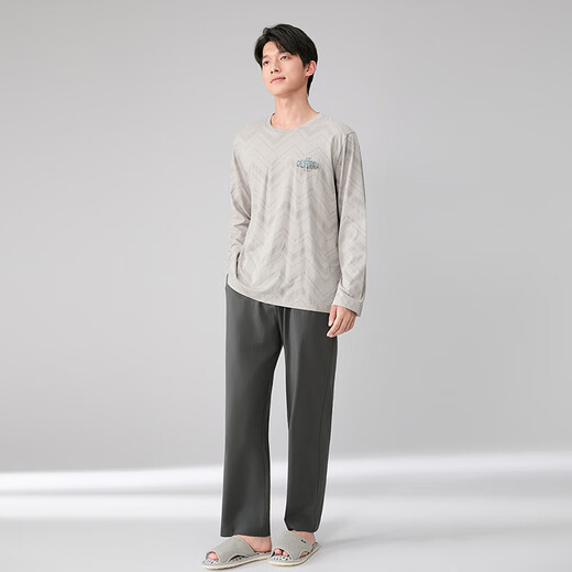 Fenton Pajamas Men's 100% Cotton 2025 New Wave Pattern Casual Wearable Men's Home Clothing Suit Soft Cotton Cotton