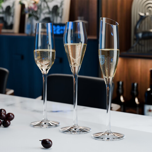 Crystal glass white wine glass set handmade champagne glass high-value goblet tulip white artificial crystal flute type 2 pieces