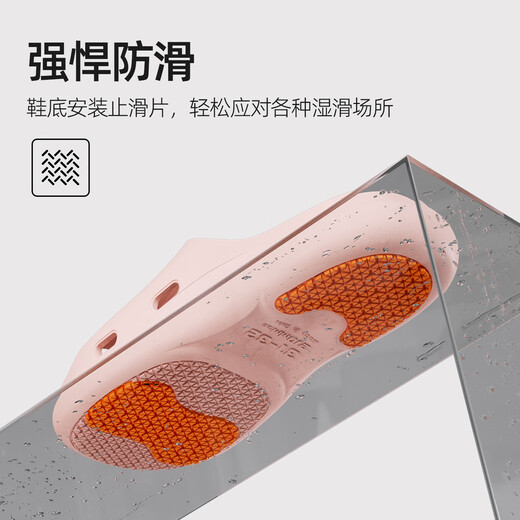 Jieliya elderly anti-slip slippers for women summer indoor home home elderly bathroom bath deodorant household slippers for women pink 37-38 (standard code)