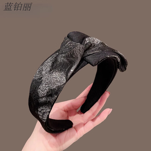 Keegfeg Korean luxury luxury high-end hair hoop women's 2025 new pressed wide-brimmed ethnic style retro light luxury headband bow headband