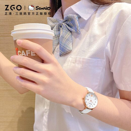 Zhenggang (ZGO) x Sanrio watch for female students simple waterproof quartz watch for junior high school girls with calendar exam watch 270