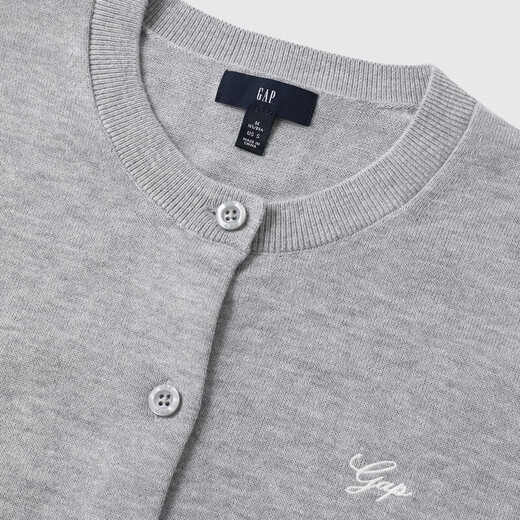 Gap Women's 2025 Autumn New Embroidered Logo Soft Fit Round Neck Cardigan Sweater Top 793646