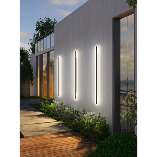 Opuyuanxing Outdoor Wall Lights Minimalist Outdoor Indoor Long Strip Light Villa Fence Door Wall Light Courtyard Column Wall Washing Light 003Z 9227-[Rainproof Model] 9227-200cm-Neutral