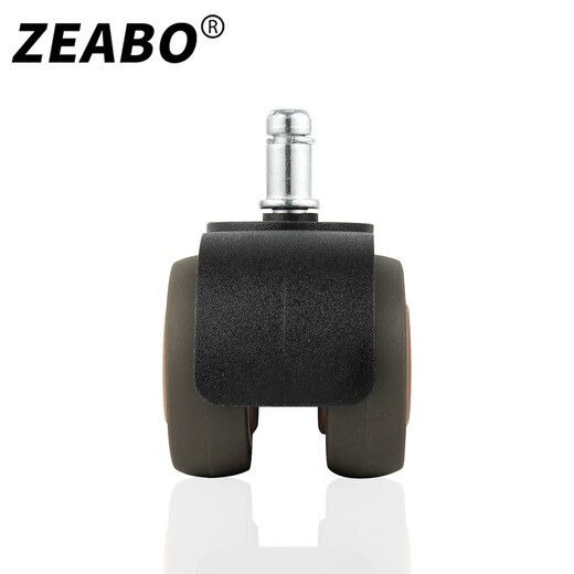 Zuobo caster 2-inch swivel chair universal wheel circlip 11mm with bearing soft light TPE wheel surface brown 5 pieces