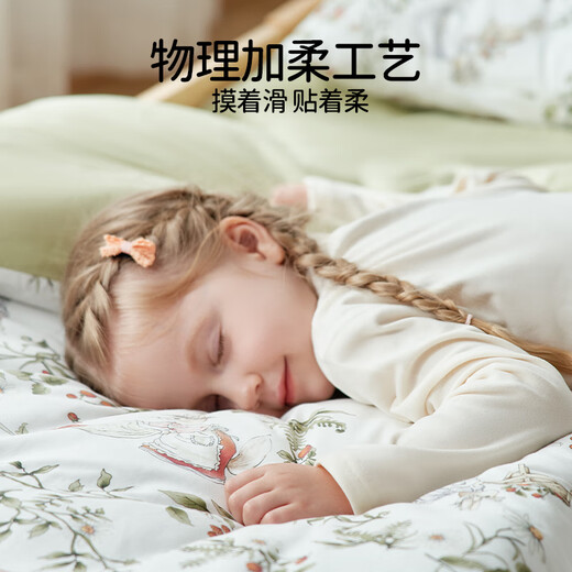 OUYUN kindergarten quilt six-piece set Xinjiang cotton children's nap special baby bedding, sea of flowers 120x150