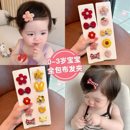 Gemeng baby hair clip full cloth bag baby hair clip does not hurt hair children girls hair clips girls cute hair accessories headwear