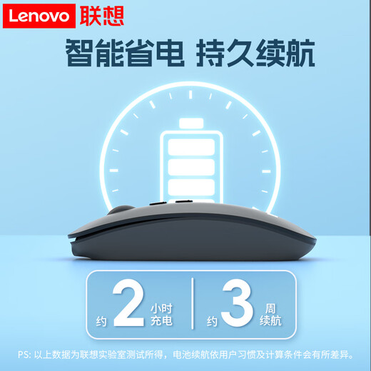 Lenovo Kabellose Maus, kabellose, lautlose Bluetooth-Maus, wiederaufladbar, dünn, tragbar, für Laptop, iPad, Tablet, Android, Apple Mobile, universelle kabellose Business-Büro-Maus, silberfarben, Dual-Schablone, linke und rechte leise Tasten, kabellose Bluetooth-Maus Typ C, Aufladen/mit Ladekabel