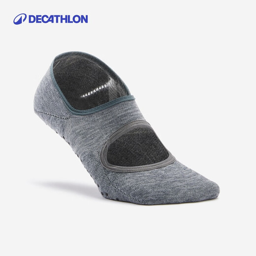 Decathlon Women's Anti-Slip Socks Yoga Pilates Floor Elastic Band Silicone Dot Adult Sports Socks-4524668 Gray Size 35~38