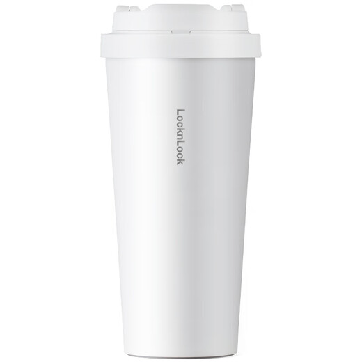 Lock Lock Lock meets the Yuanqi thermos cup for women simple portable coffee cup for men and women portable 316 stainless steel cup 400ML white LHC3271WHT