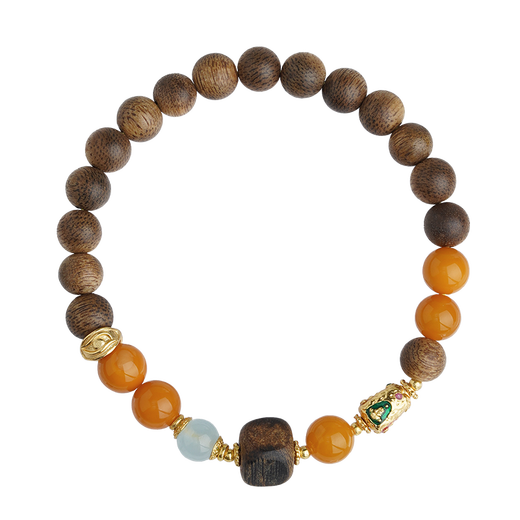 Potala Palace Agarwood Beeswax Bracelet for Men and Women Wenwan Toy Transfer Bead Amber Bracelet Birthday Gift for Boyfriend