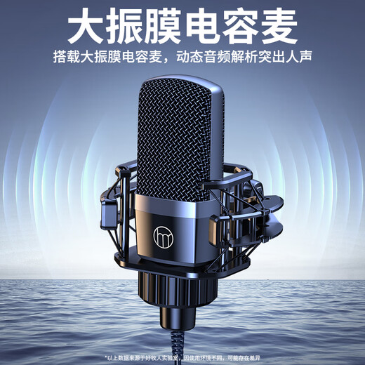 Good Shepherd Sound Card Live Broadcast Equipment Set Singing Special Microphone Douyin National K-Sing Full Set Microphone Fill Light Mobile Phone Outdoor Computer Recording Professional Live Broadcast Voice Changer Deluxe Edition - Black Sound Card Complete Set + Diaphragm Microphone - (Fill Light Floor Bracket)