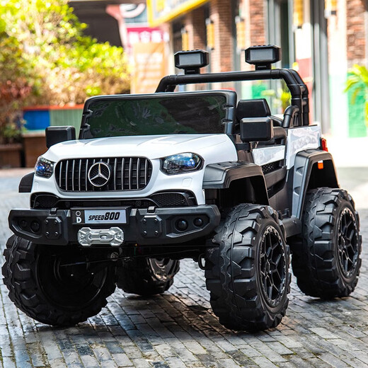 ZOCO voiture électrique pour enfants à quatre roues peut asseoir des adultes, double, jouet pour enfants poussette télécommandée véhicule tout-terrain à quatre roues motrices rouge quatre roues motrices fonction complète + batterie 12v7A