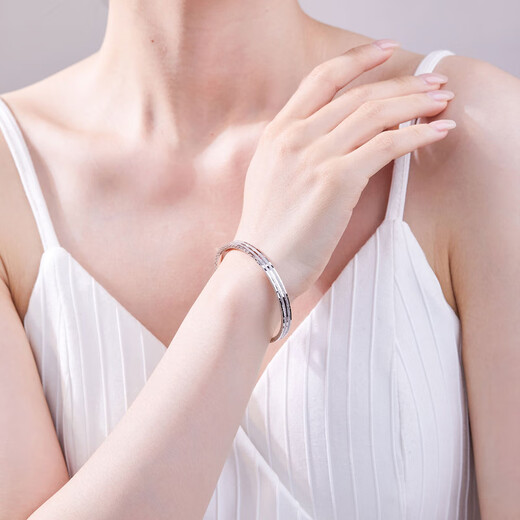 Meluxe Pt950 platinum bracelet platinum imperial concubine bracelet buckle bracelet birthday gift for girlfriend and wife 18.09g-54MM