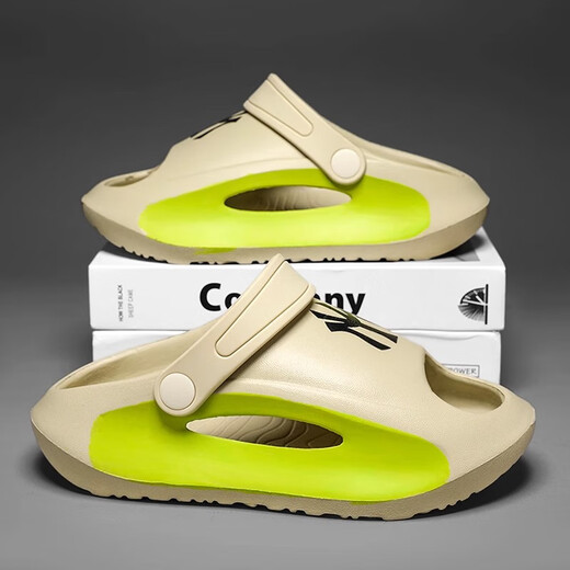 JIEMIEN boys' slippers two-wear children's sandals 2026 summer new style for middle and large children, soft-soled beach sandals, non-slip A3300 khaki 40