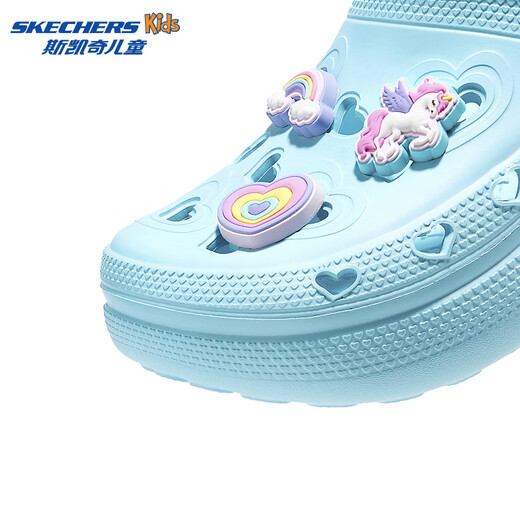 Skechers Girls' Slip-On Croc Shoes Summer Fashionable Outerwear Lightweight Hydrophobic Home Non-Slip Casual Lightweight 308104L Lavender/LAV 27.5