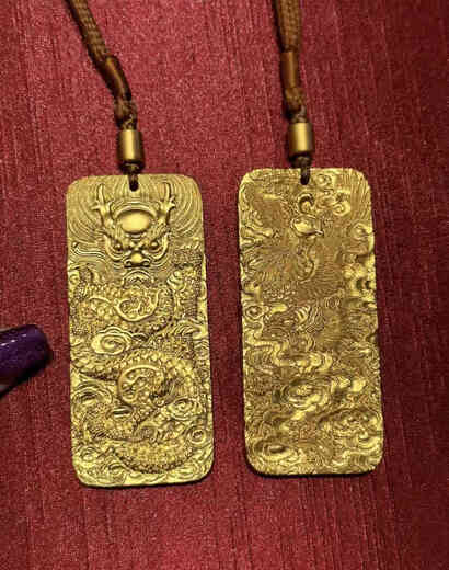 Youshu Huanglong Brand Phoenix Brand Pendant Men's and Women's Solid Dragon Brand Pendant Couple's Style Gift for Girlfriend or Boyfriend Deposit Link