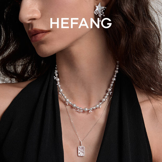 HEFANG He Fang Jewelry Bubble Nebula Necklace Clavicle Chain Light Luxurious and High-Level Women's Birthday Gift for Girlfriend Galaxy Gray