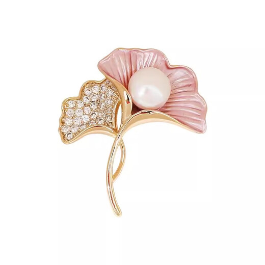 Banshengfu pink brooch fashion pearl corsage anti-exposure pin suit sweater accessories for women <pink>