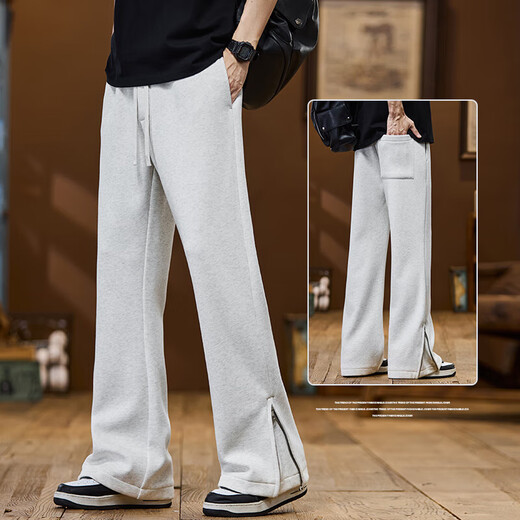 Vancl Eslite 2025 spring new style micro-flared casual pants for men, simple and versatile, loose and comfortable, slim and tall, straight-leg trousers for youth, 9859 beige, M 95-110Jin Jin is equal to 0.5 kg