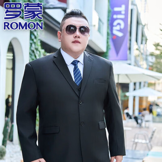 ROMON Plus Size Men's Suit Suit Large Size Fat Jacket Business Casual Suit Wedding Dress Interview Professional Wear Navy Blue Suit 021. Suit trousers 2XL 160-175Jin Jin is equal to 0.5 kg