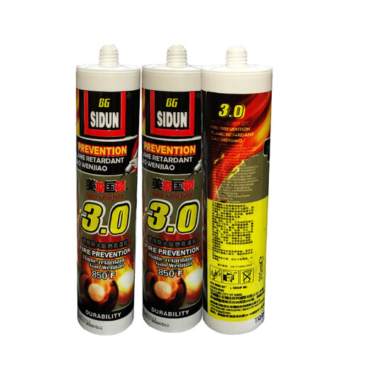 Mesgoton feuerfestes Glaskleber Hochtemperaturbeständiges Silikon hohe Viskosität Flammhemmungsmittel wasserdichte Feuerdichtungskleber 450 Graues Hochtemperaturfest 12801 Förderpistole