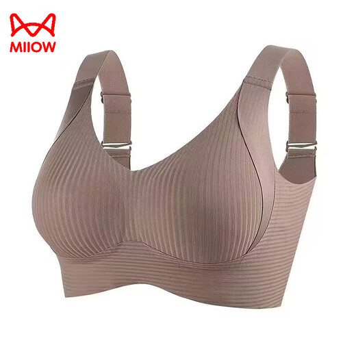 猫人无痕内衣女大胸显小胸聚拢无钢圈大码文胸调整型收副乳防下垂胸罩 白色 M 【适合34/75BCD】