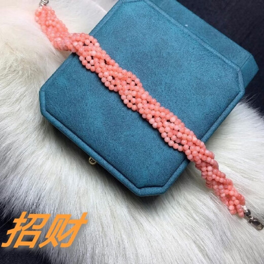 Giventi GEFIODEY pink natural Italian coral red bracelet 108 beads necklace bracelet set animal year gift woven original multi-strand necklace 45 cm comes with special guarantee